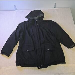 Cozy Sherpa Lined Hooded Parka Jacket Brown Zip Front Pockets — Women's Size XL